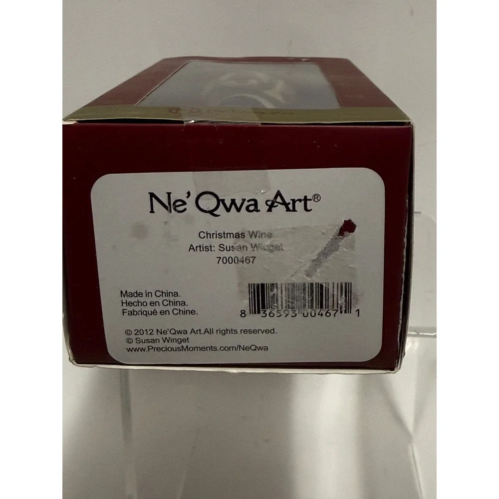 Ne'Qwa Art Susan Winget Christmas Wine Hand Painted Glass Bottle Stopper